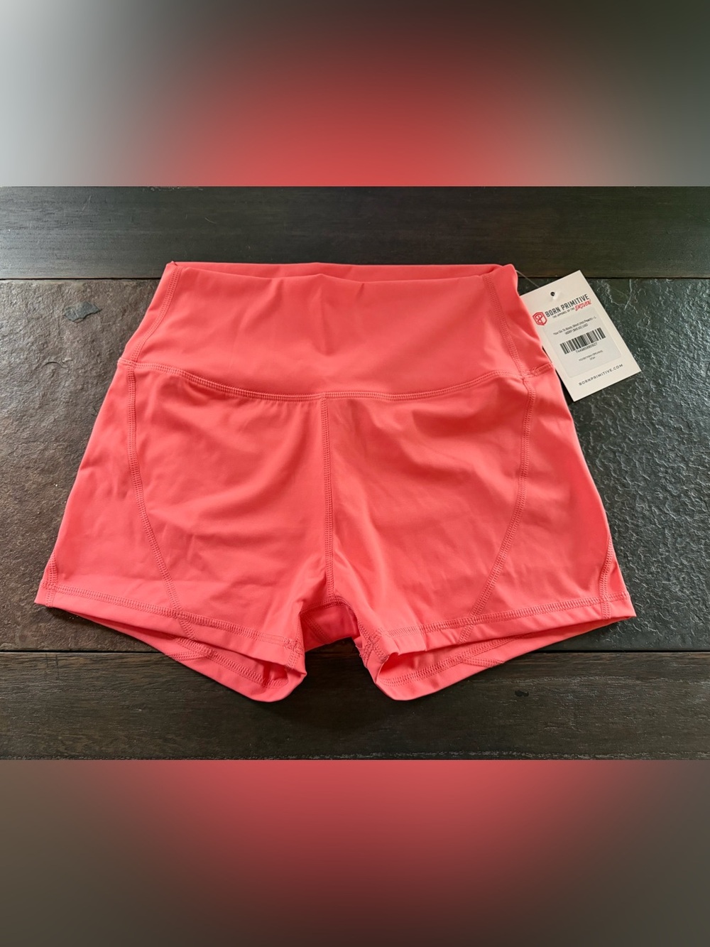 Born Primitive Coral High-Rise Bike Shorts